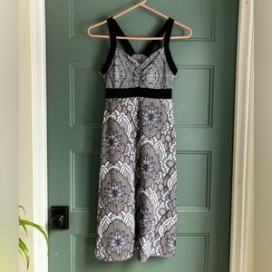 Prana XS sundress black & white with shelf bra midi length